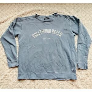 Shark Tee The Perfect Sweatshirt Unisex Hollywood Beach FLA Grey Blue Crewneck M